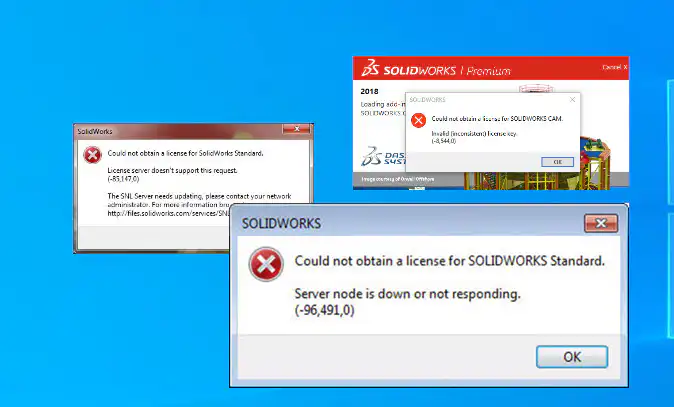 Could not obtain a license for SOLİDWORKS Standard